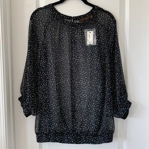 NWT THE LIMITED Sheer Confetti Print Blouse Size Small